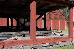 Miljö med byggnader på Lindholmen i Karlskrona.