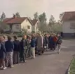 Foto från Strandskolan 1965. Skolbarn utanför skolan. Endast neg finns.