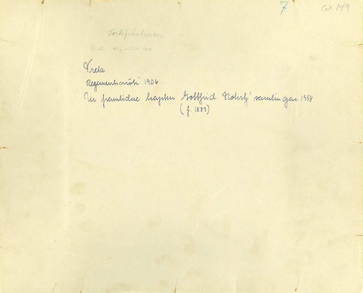 Soldater vid Fortifikationen regementsmötet i Vreta 1906.
