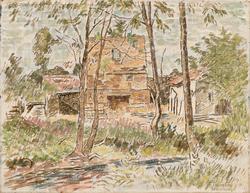 Gamla hyttan, Öskeviksby [OLJEMÅLNING]