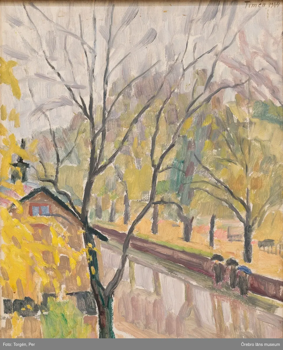 Höstregn, Ekska gården, Örebro [OLJEMÅLNING]