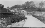 Parti från bergs slussar. Ingår i ett litet album med fotografier över Göta Kanal. Foto: Alfred Sjöberg, Karlsborg.