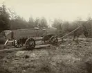 Hjälmsätrakabeln. Åkare Westerberg på Bergshamraterrängen. Ur albumet Kabelarbetet Hjälmsälra (Hjälmsättra) - Norrtälje -  Finnviken utfört under sommaren 1928.