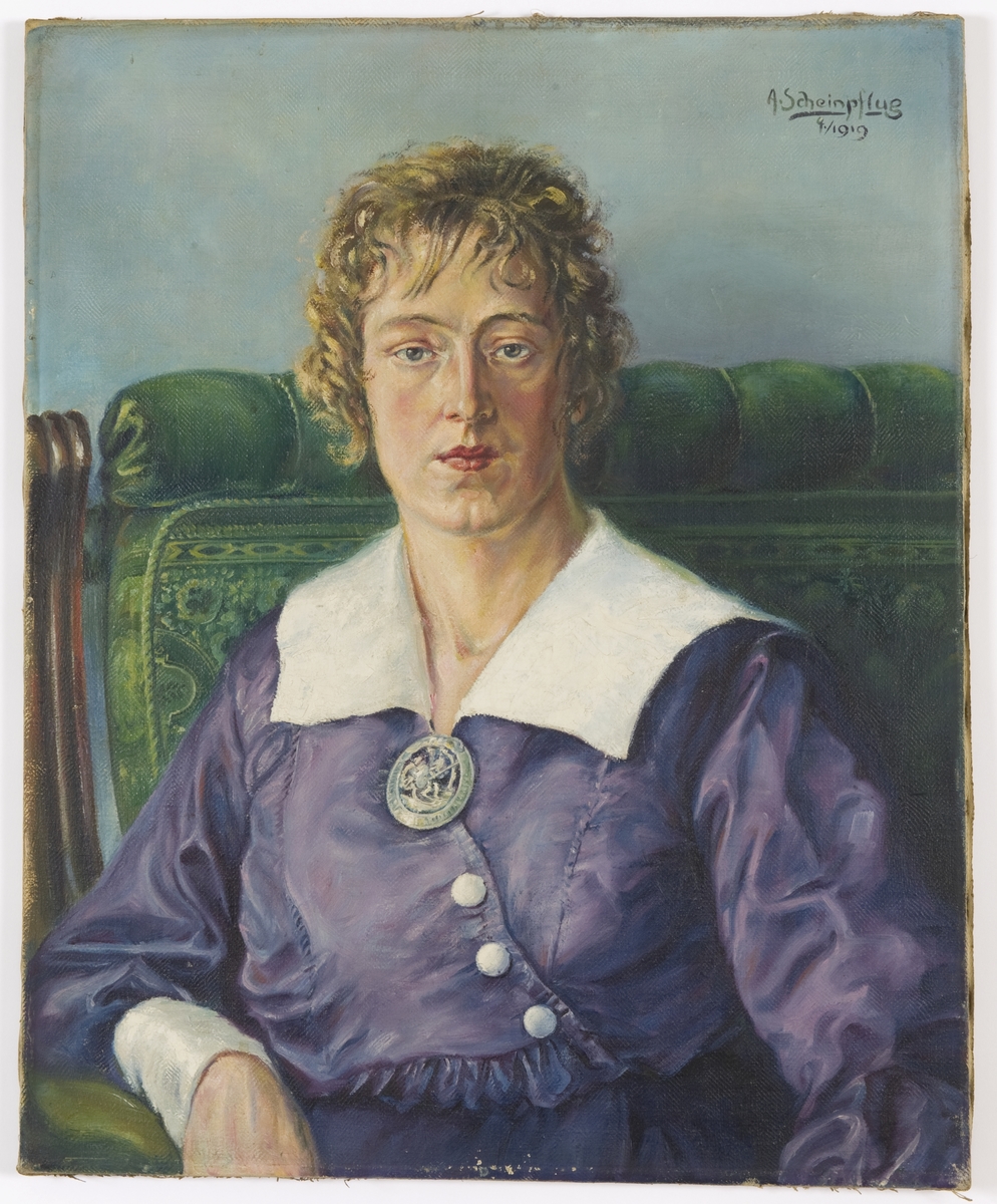 Portrett av Esther Scheinpflug malt av hennes mann, Albert Scheinpflug.