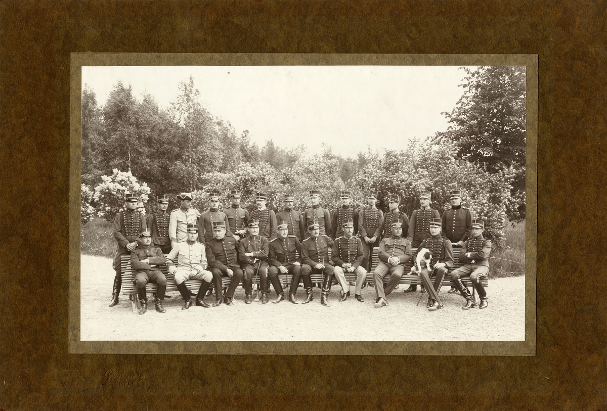 Positions och fästningsartilleriets skjutskola på Marma skjutfält 1912.
För namn, se bild nr. 3.
