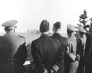 F6 Karlsborg 1957. Besök av bl.a. försvarsminister Sven Andersson och chefen Flygvapnet, general Ljungdahl. Neg finns.