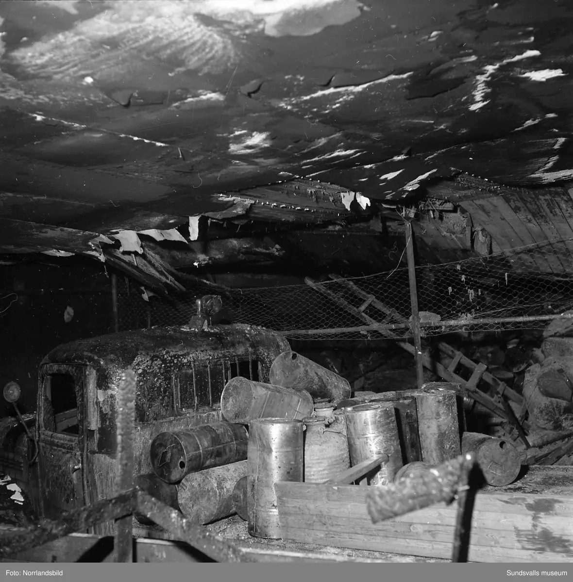 Brand i en garagebyggnad på Södra Järnvägsgatan 31 i Sundsvall.
