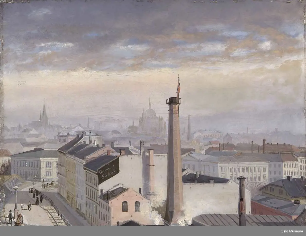 Utsikt fra Victoria Terrasse 3 [oljemaleri]