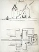 Teckning av Persnäs kyrka. Serie efter Rhezelius.