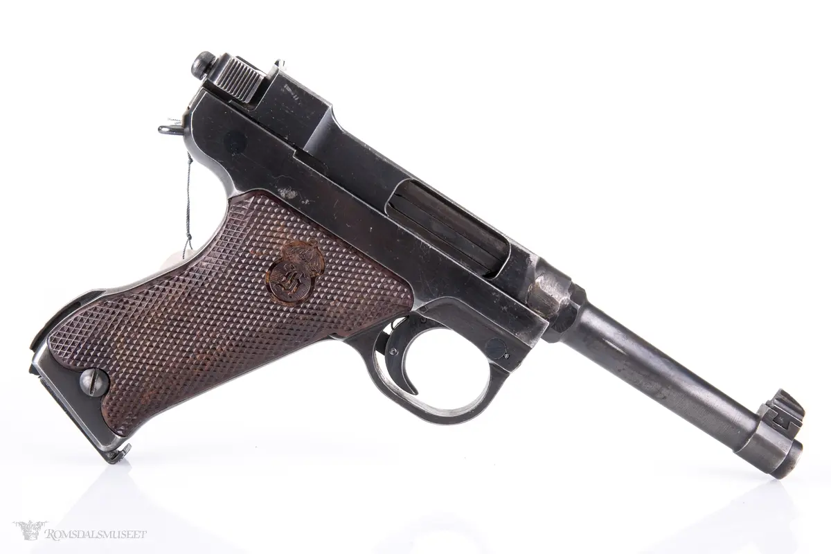 Pistol som designmessig ligner på en P08 Luger. Rekyldrevet, enkeltskuddspistol med låst sluttstykke og integrert hane.