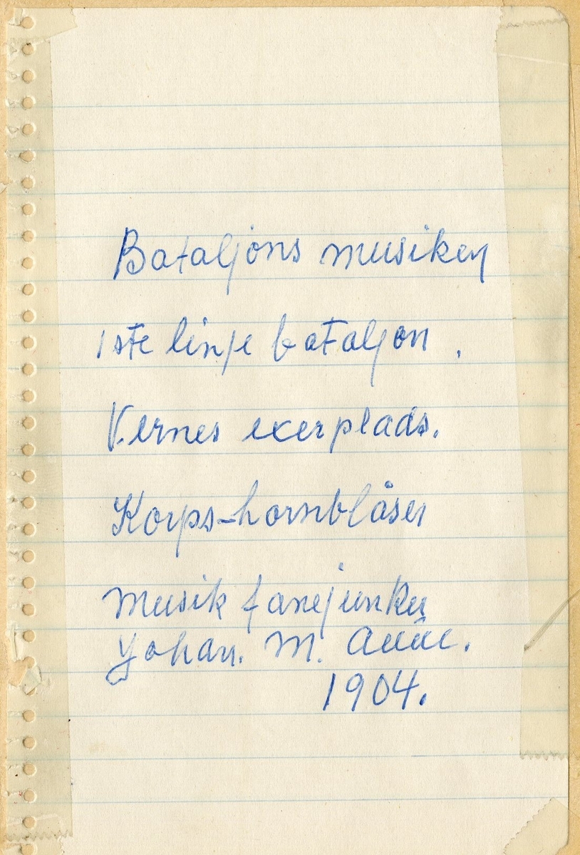 Trondhjemske linjebataljon. Værnes 1904. Fanejunker Aune (1899-1909).