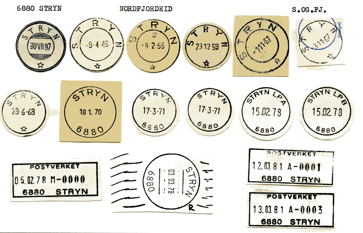 Stempelkatalog 6880 Stryn, Nordfjordeid, Sogn og Fjordane