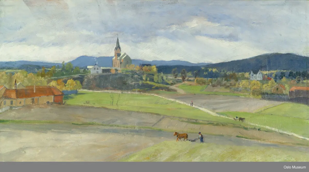 Ved Vestre Aker kirke [oljemaleri]