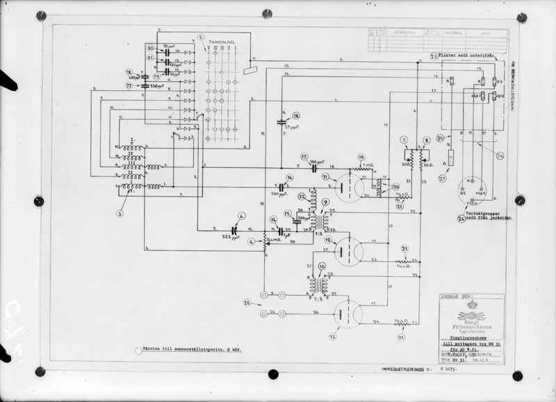 Radiostation kopplingsschema 20W Kl. Mottagaren