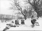 Radiostation 15 W Br, upprättad station. Bilden tagen på Solvalla 1941