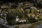 Flygfoto över Malmbäcks kyrka i Nässjö kommun.