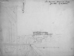 Fra Meyerlökken. Udsigt mod Slottet / juni 1865 [papirkunst]