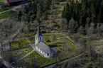 Flygfoto över Nye kyrka i Vetlanda kommun.