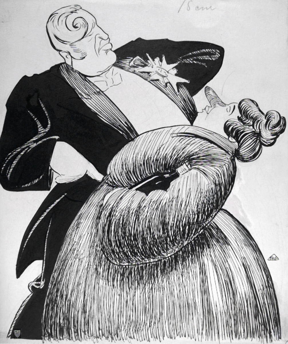 karikatur, mann, kvinne, knebilde