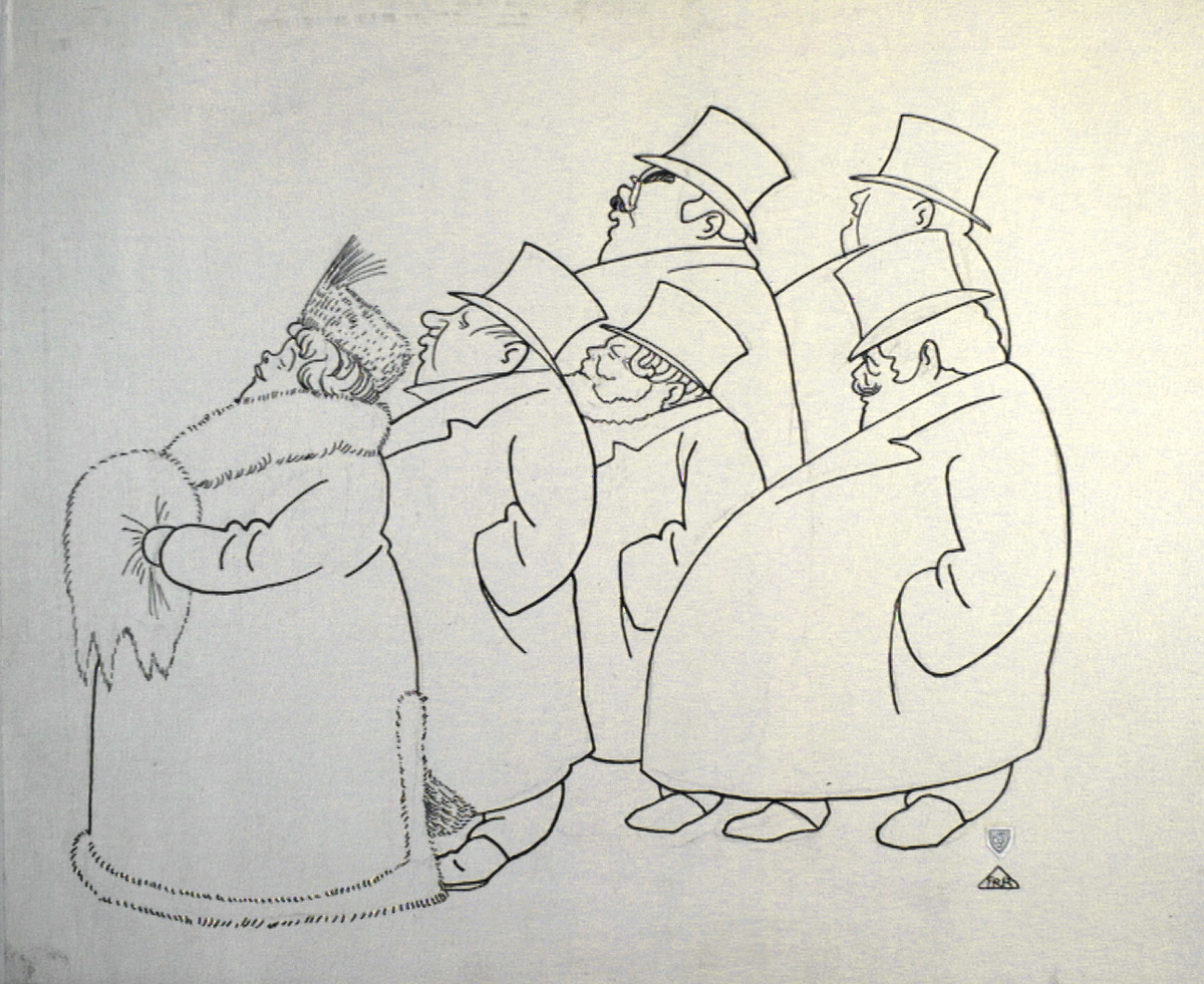 karikatur, gruppe