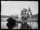 Timmerflottare i Almsjön, Dalarna 1921. 