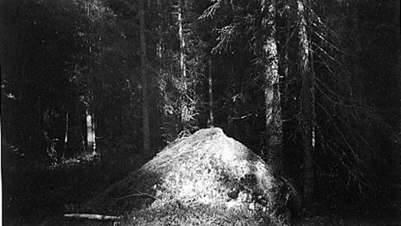 "Veteläinen-stenen" mellan Oppigården och Bråten, Medskogen.