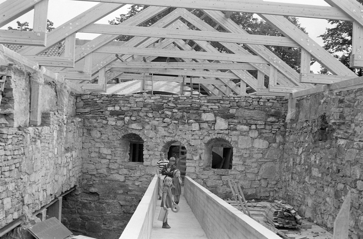 STORHAMARLÅVEN, Hedmarksmuseet, NEDERSTE DEL AV RAMPE I B-FLØY MOT C-FLØY, GR. : 4 PÅ RAMPEN, HDH. 03. 