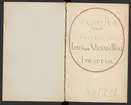 Stämpelbok vid Stockholms stora järn- och metallvåg inrättad år 1797.
Handskrift.
Ur Carl Sahlins bergshistoriska samling.
