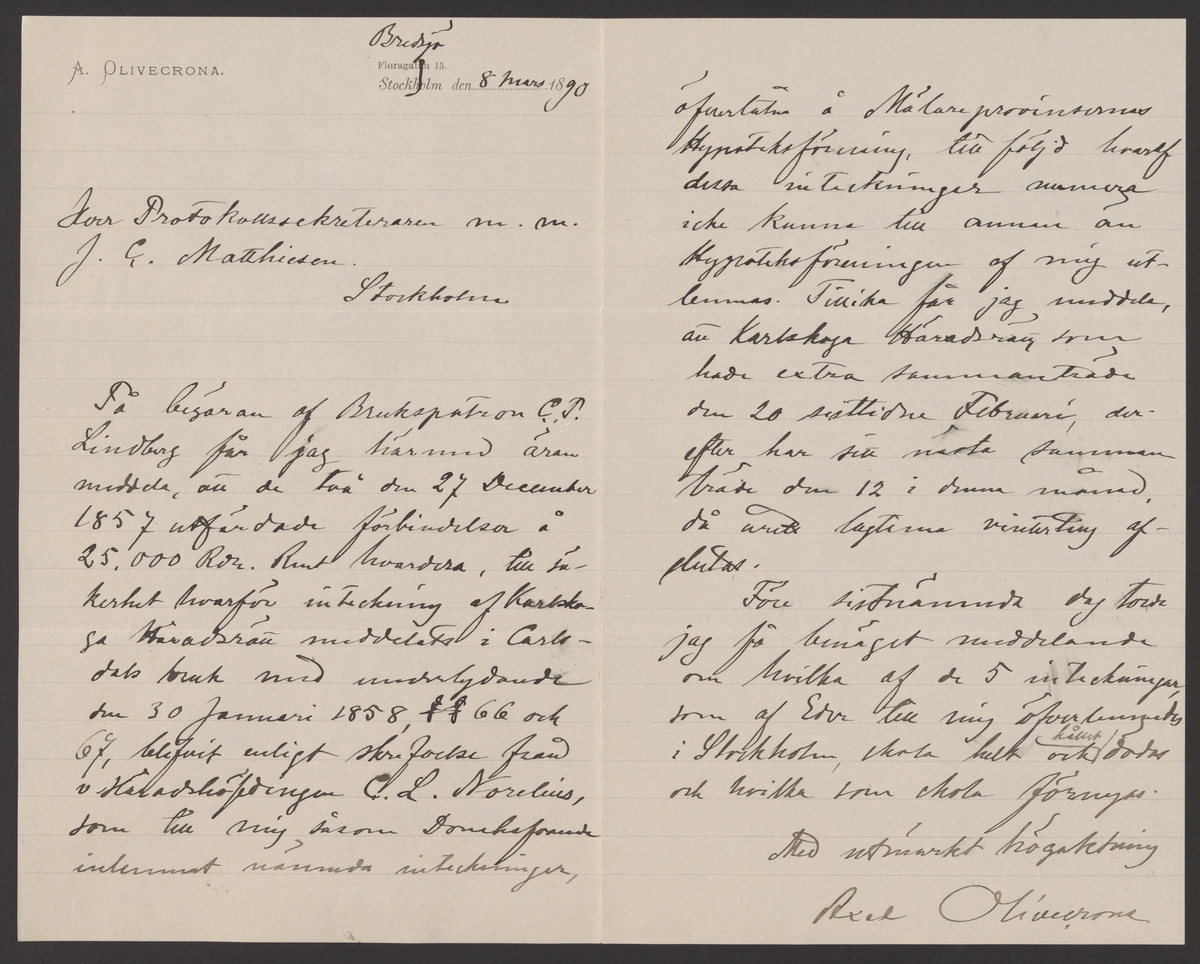 Karlsdals bruks kronologi.
Ur Carl Sahlins bergshistoriska samling.