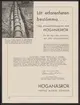 Höganäs stenkolsgruvors kronologi.
Ur Carl Sahlins bergshistoriska samling.
