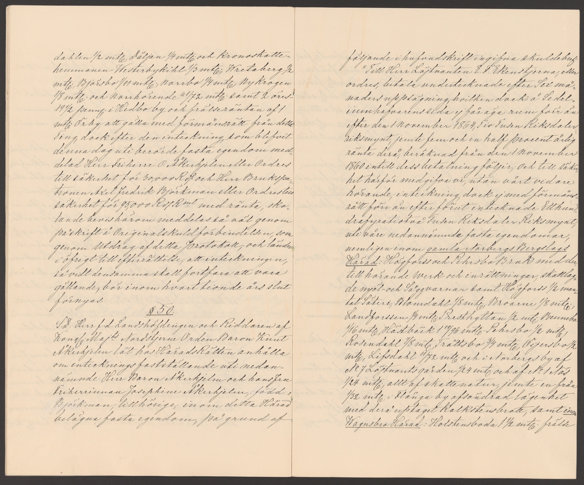 Högfors- och Persbo bruks kronologi.
Ur Carl Sahlins bergshistoriska samling.