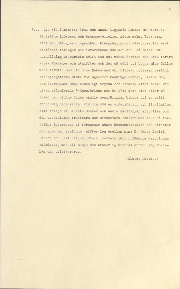 Gammelbo bruks kronologi.
Ur Carl Sahlins bergshistoriska samling.