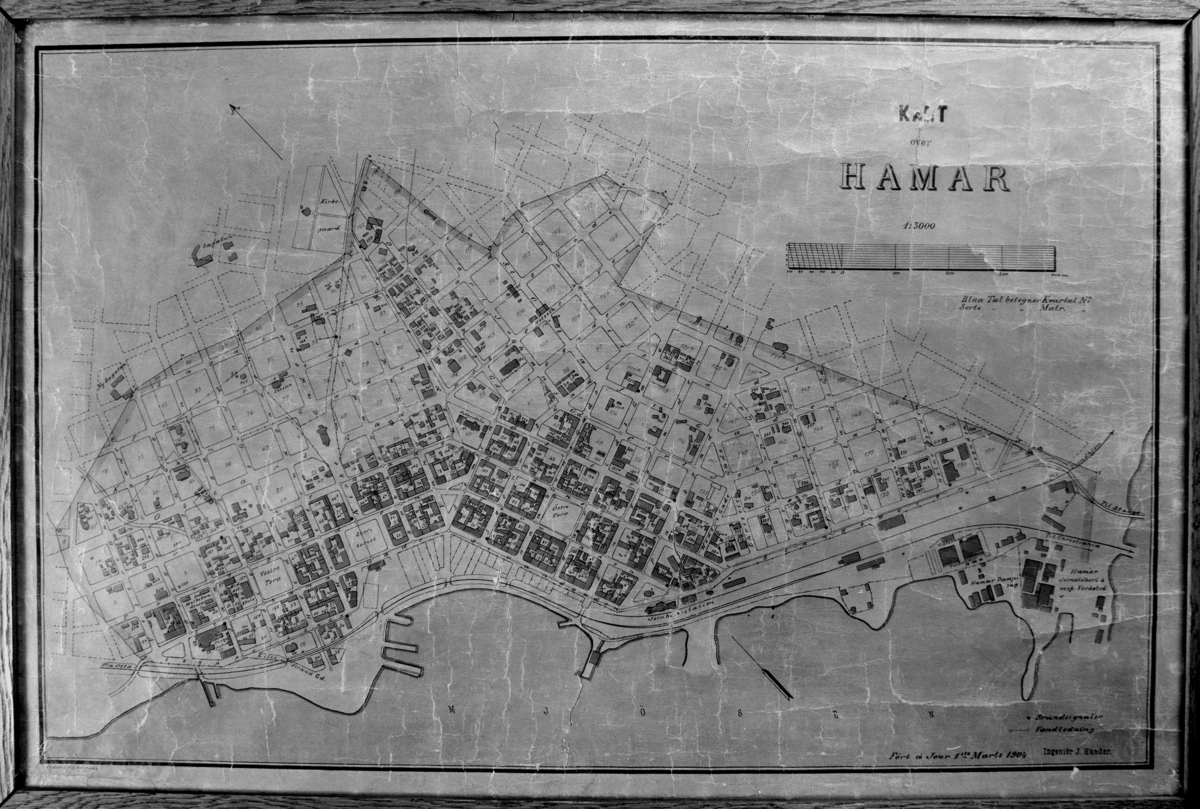 GAMMELT HAMARKART, KART OVER HAMAR
FOM. 25575 TOM. 25583