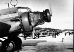 F6 Karlsborg 1944. Vinterövning i Piteå 4/3 - 24/3. Transportplanet JU52 