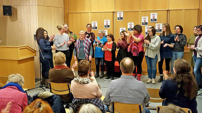 Fra 8.marsmarkeringen på Kongsvinger museum.