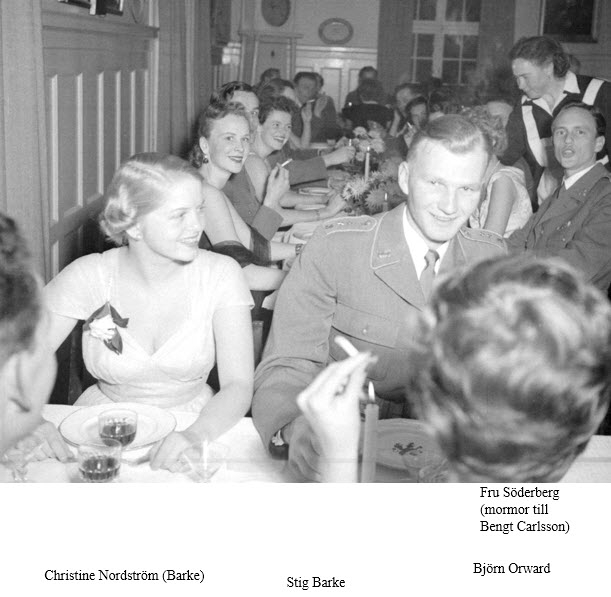 Årets höjdpunkt på mässen var den traditionstyngda Höstmiddagen med fruar.

Personer: Christine Nordström (Barke), Stig Barke, Fru Söderberg (mormor till Bengt Carlsson (Helmersson)) och Björn Orward.
Placering, se bild 2.
