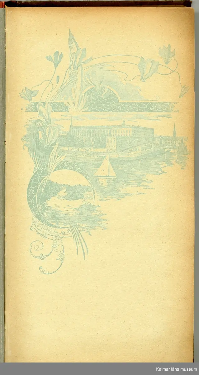 KLM 28542:1 Brevkortsalbum, av papper och kartong. Brunt med text och motiv på framsidan, Brefkorts Album samt bild med Stockholms slott och ångfartyg, däromkring den svensk-norska unionsflaggan, en kvist med bär, dekorelement som hänför sig till jugend. Datering, Jugend. Brevkort med olika motiv från städer och mindre orter, däribland Kalmar, men även från orter runt om i Sverige, några från USA. Olika folkdräktskort. Parkort med en dam och en herre, samt gratulationskort och helgkort. Har huvudsakligen tillkommit under åren 1902 till 1907.