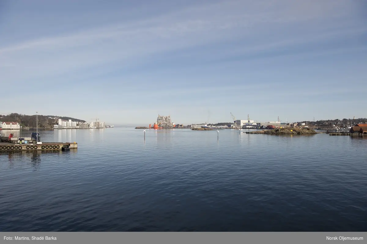 Dekket til Martin Linge-plattformen ligger til ferdigstilling på Rosenberg Verft i Stavanger.