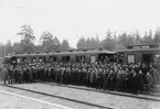 Troligen Riksdagen eller Svensa Teknologföreningen vid någon av de stora kraftstationerna i mellersta sverige, omkring 1912.