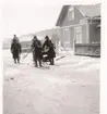 Fjällmarsch, 1940-tal, mindre grupp tolkar efter häst