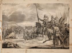 Gustaf Ericsson Wasa vid slaget vid Brännkyrka [Litografi]