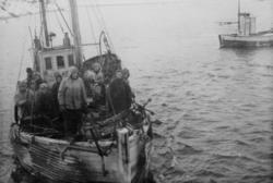 En norsk liten fiskebåt, på styrhuset står det OLAF (m/k Ola