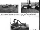 F6 Karlsborg 1949. Haveri med flygplan Gul Filip på F6-fältet. Albumet är en del av en donation från Karl-Axel Hansson, Karlsborg. Förteckning över hela donationen finns i albumet samt som Word-dokument.