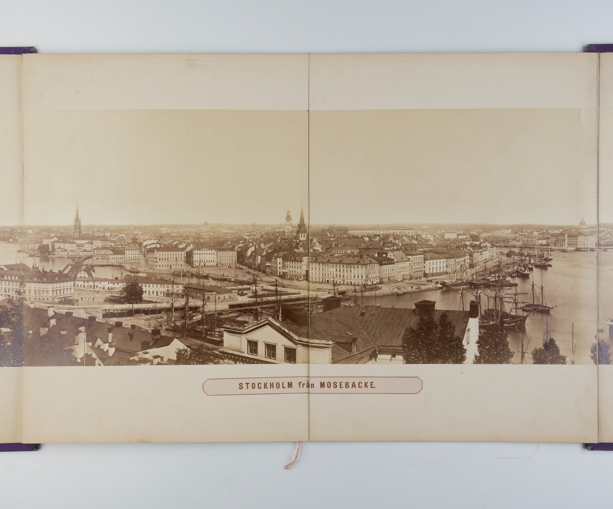 Stockholm havn med seilskip fotografert fra Mosebacke på Södermalm, Stockholm.