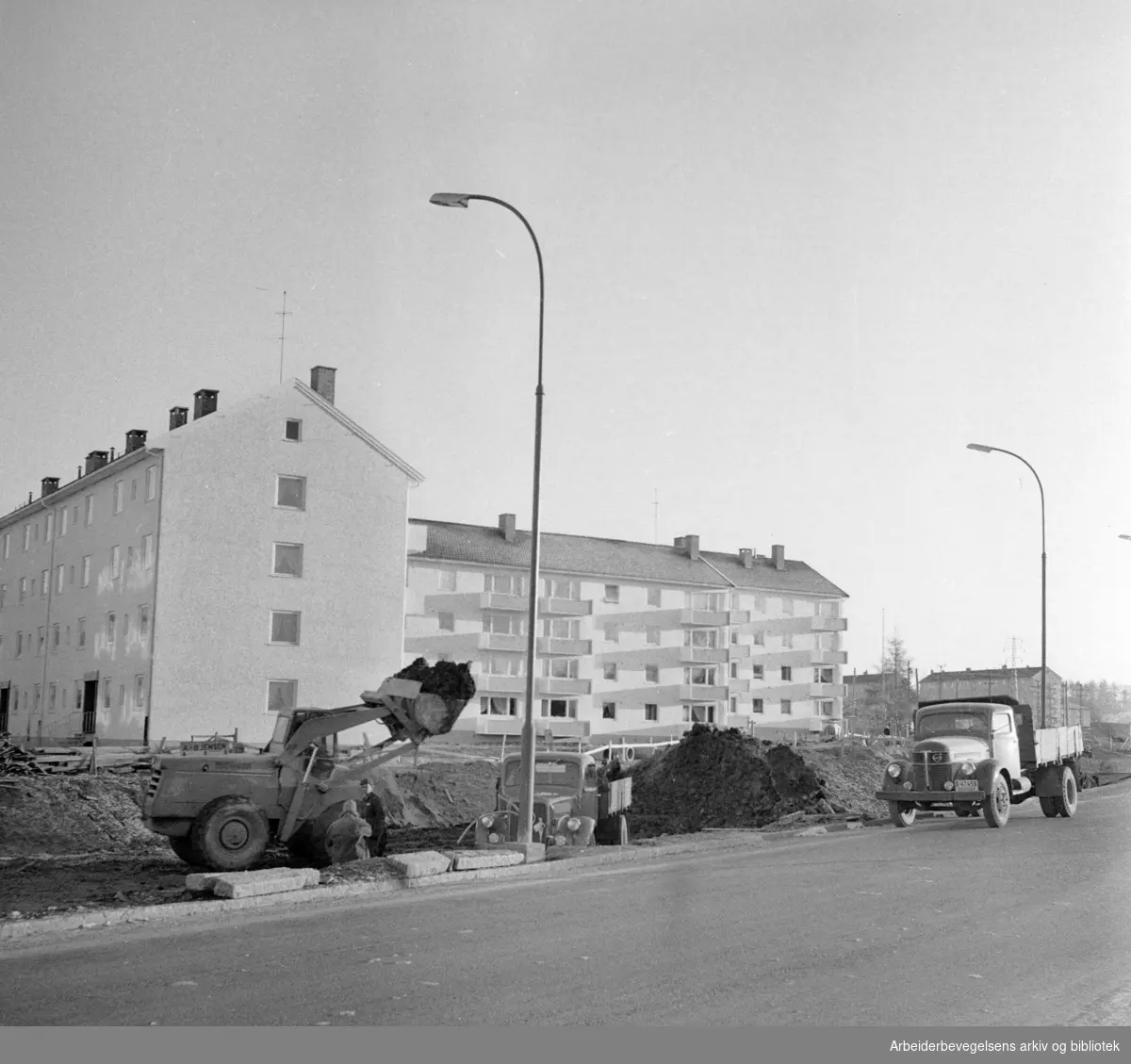 Ringveien ved Økern - Teisen. Desember 1960