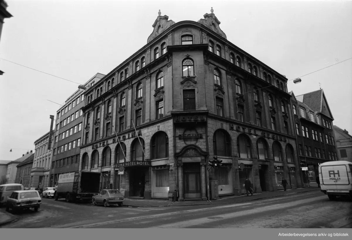 Rådhusgata 26. Regina Hotell. Januar 1974