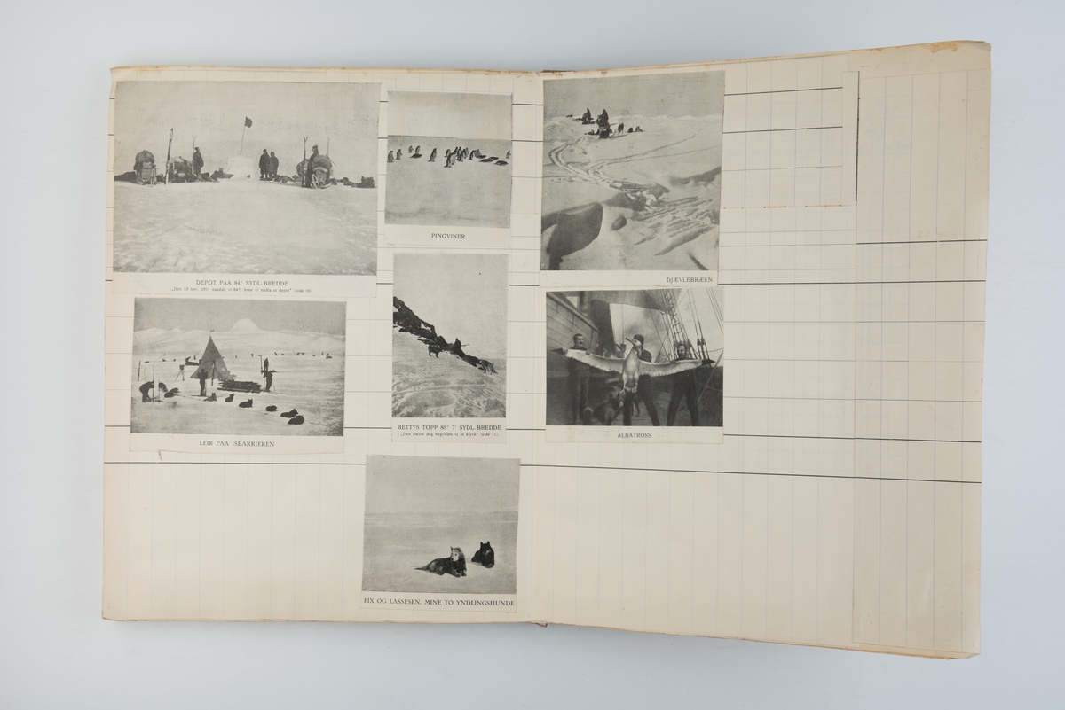 Utklippsbok med illustrasjoner fra Roald Amundsens Nordvest-Passagen