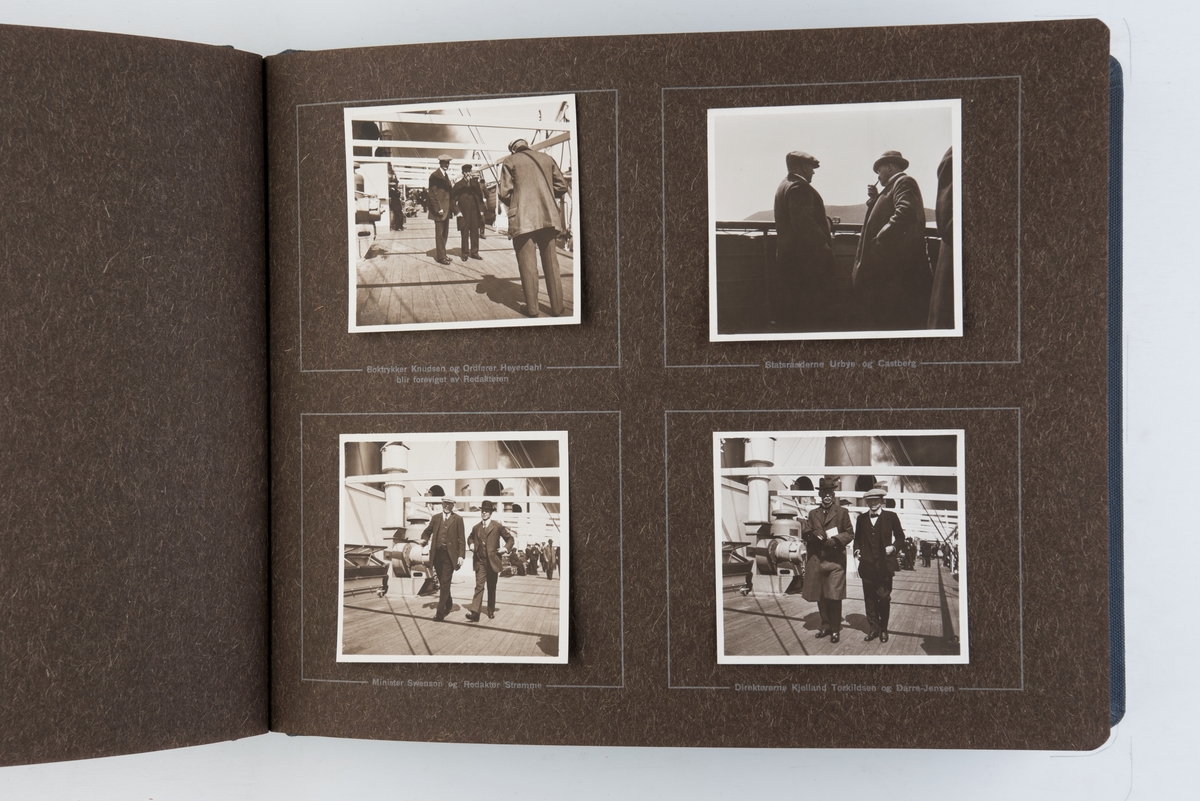 Fotoalbum med fotografier fra S/S Kristianiafjords første tur fra Kristiania til Bergen i 1913. Fotografert og utgitt av Anders Beer Wilse.