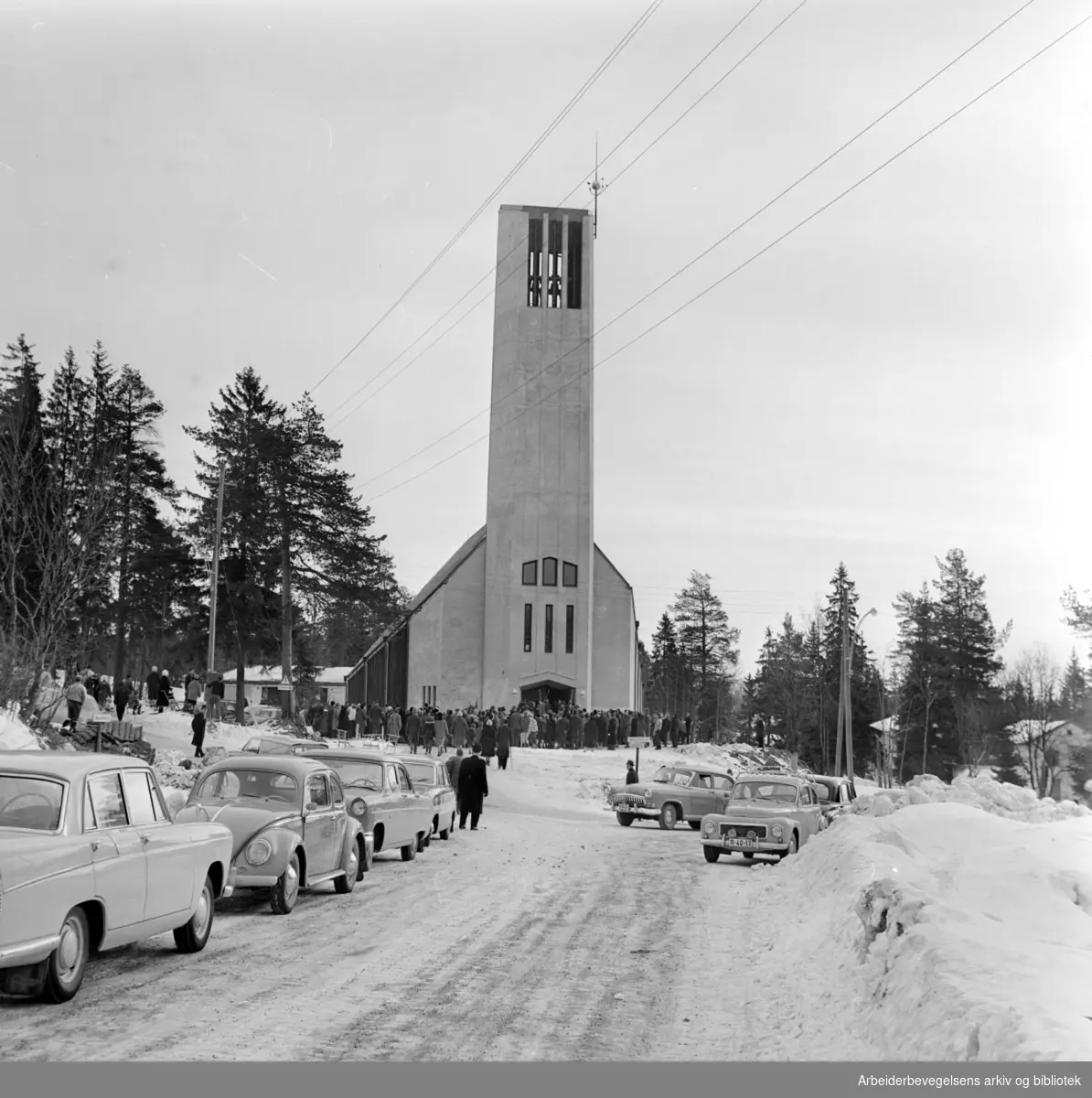 Nordberg. Nordberg kirke innviet. Februar 1962