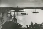 Vy över Gustavsbergs hamn.